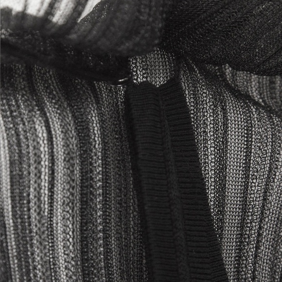 COS Sheer Plissé Midi Dress (Black) Size Large - Picture 3 of 9